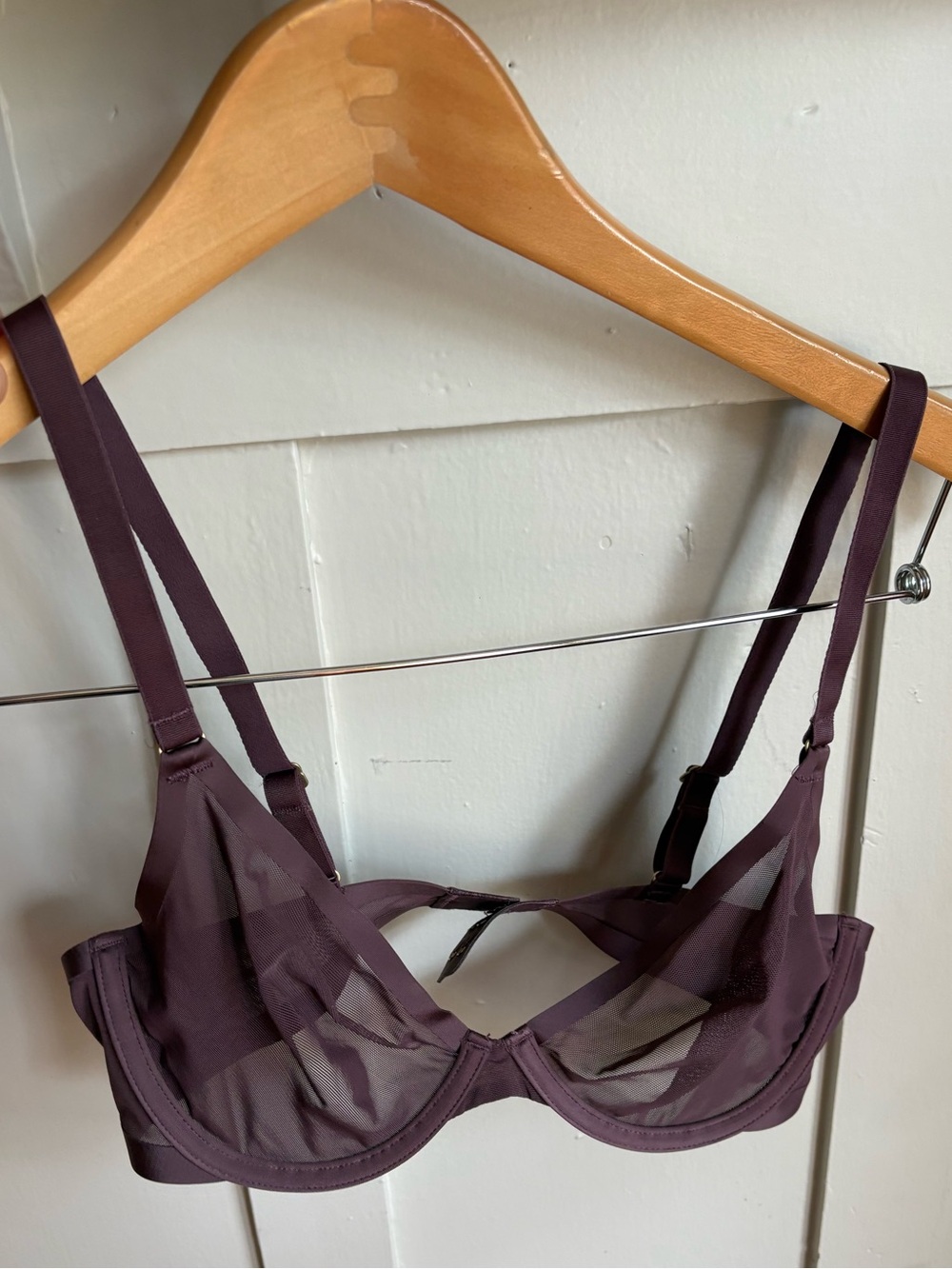 CUUP Sheer Mesh Underwire Bra in Chocolate Brown - Picture 5 of 7